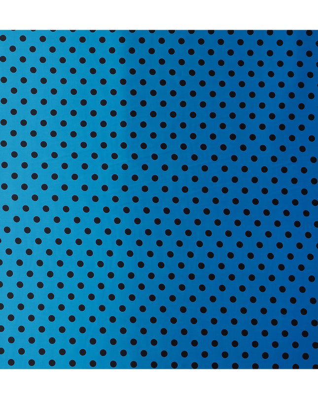 Cerulean Blue Polka Dot Silk Satin Fabric 140cm