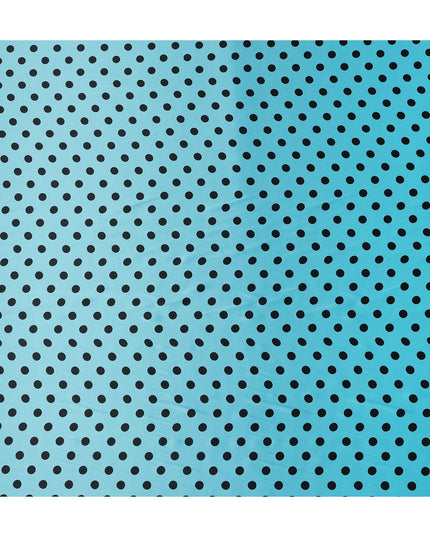 Turquoise Blue Polka Dot Silk Satin Fabric 140cm