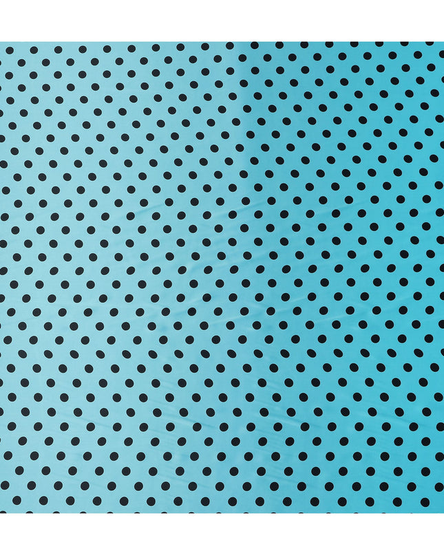 Turquoise Blue Polka Dot Silk Satin Fabric 140cm