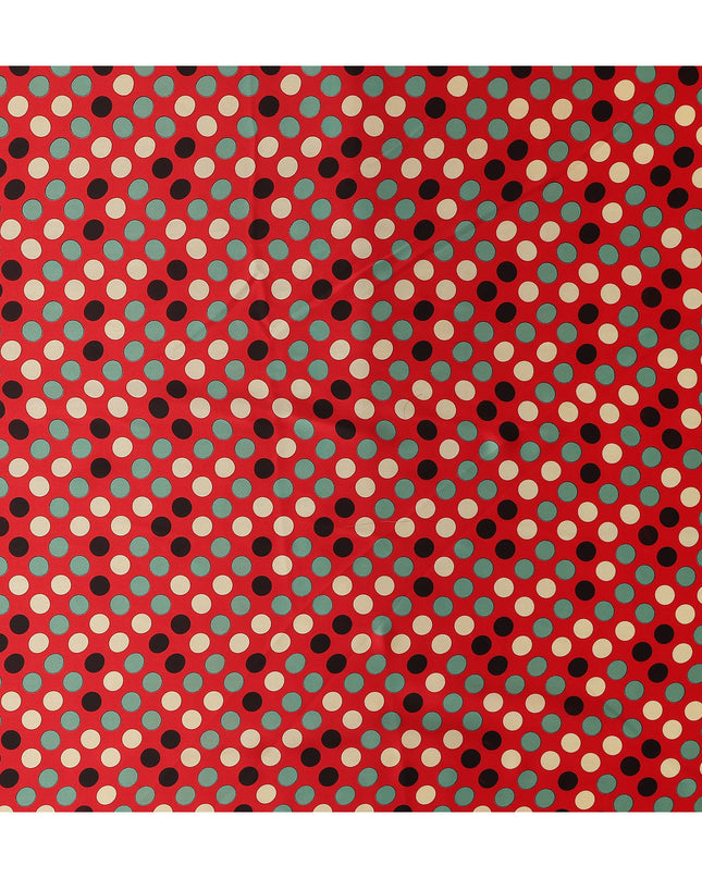 Crimson Red Polka Dot Silk Satin Fabric 140cm