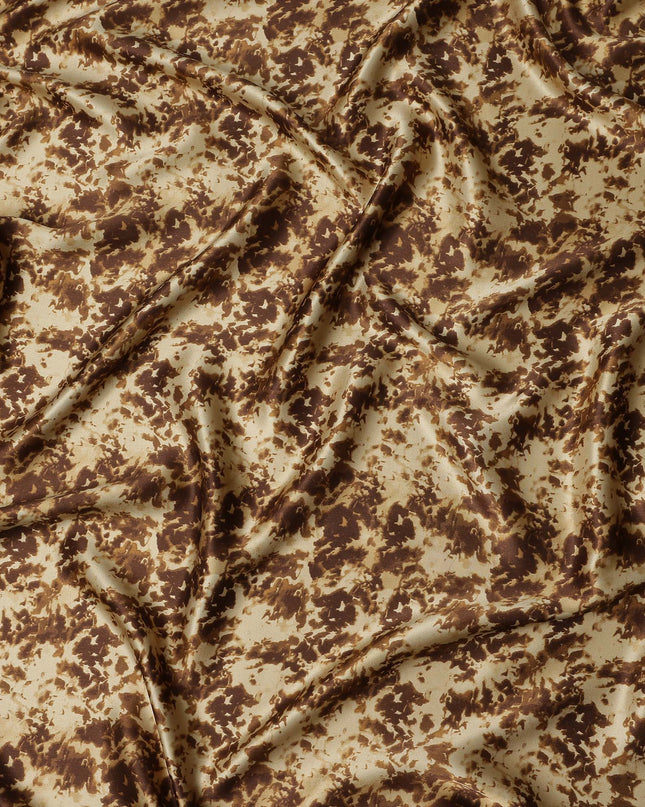 Cream Beige Animal Print Silk Satin Fabric 110cm