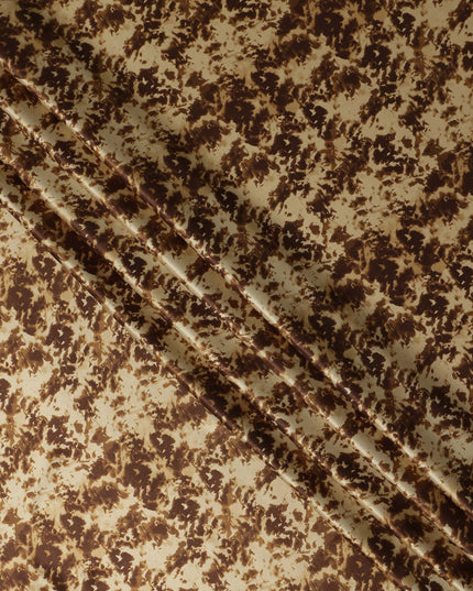 Cream Beige Animal Print Silk Satin Fabric 110cm