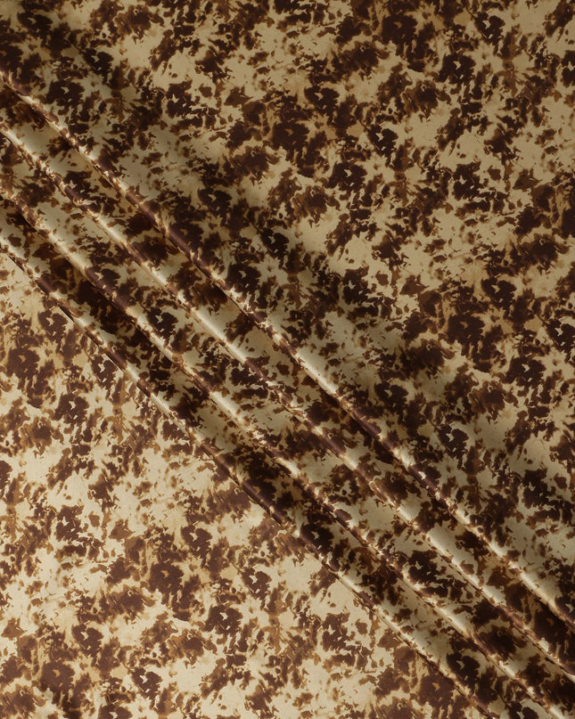 Cream Beige Animal Print Silk Satin Fabric 110cm