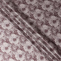 Ivory Burgundy Animal Print Silk Satin Fabric 110cm