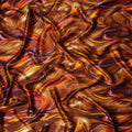 Amber Copper Abstract Silk Satin Fabric 140cm