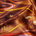 Amber Copper Abstract Silk Satin Fabric 140cm