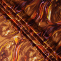Amber Copper Abstract Silk Satin Fabric 140cm