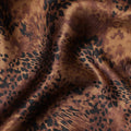 Chestnut Brown Animal Print Silk Satin Fabric 110cm