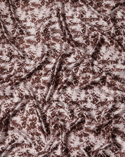 Dusty Rose Animal Print Silk Satin Fabric 110cm