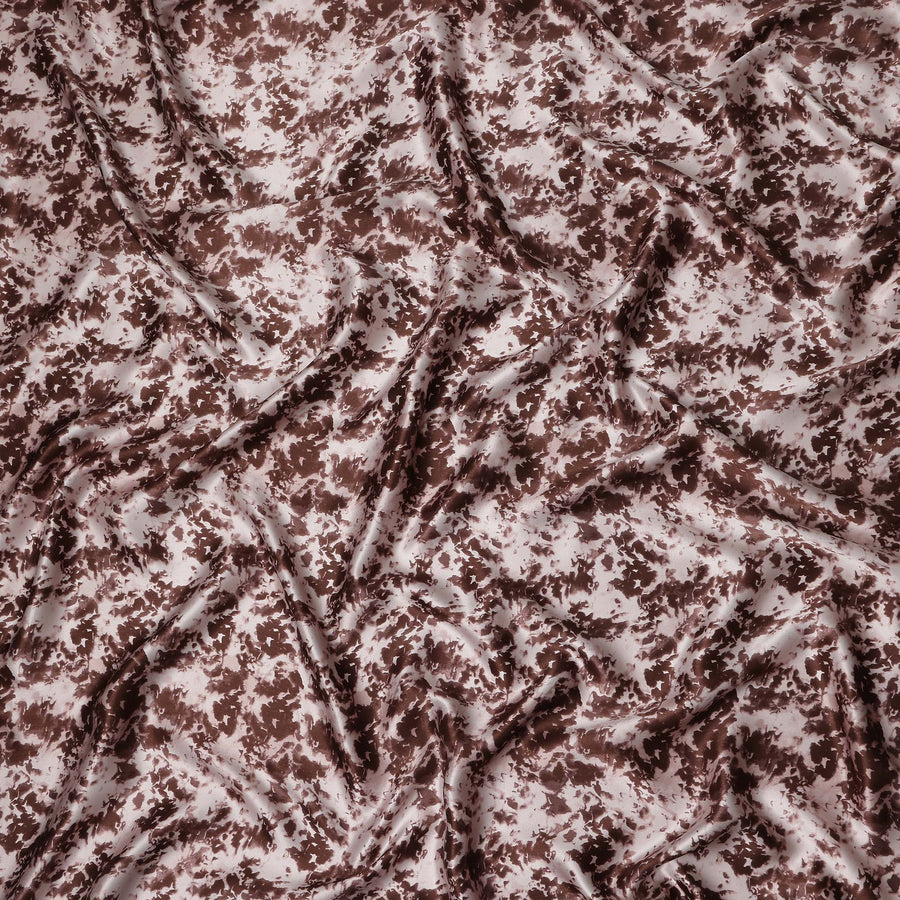 Dusty Rose Animal Print Silk Satin Fabric 110cm