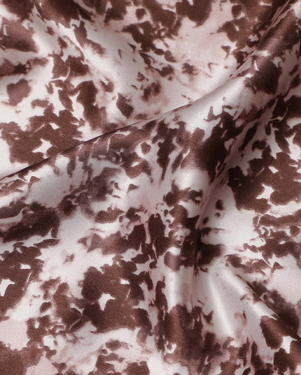 Dusty Rose Animal Print Silk Satin Fabric 110cm