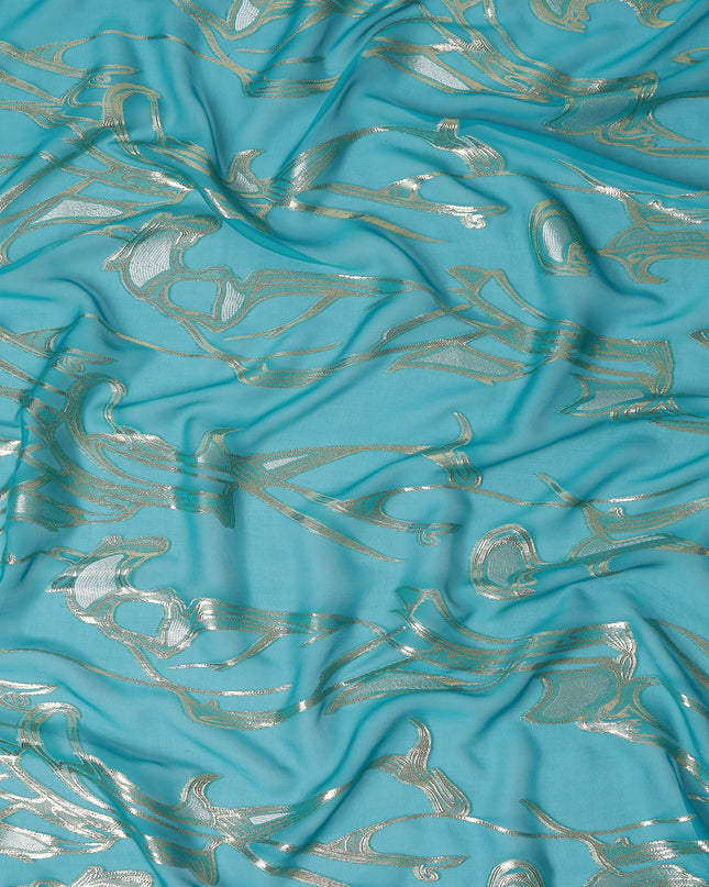 Turquoise Blue Silk Chiffon Fabric 110cm | Regal Fabrics
