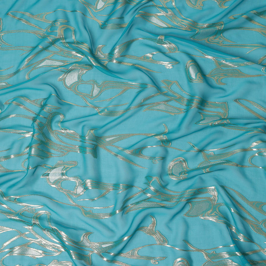 Turquoise Blue Silk Chiffon Fabric 110cm | Regal Fabrics