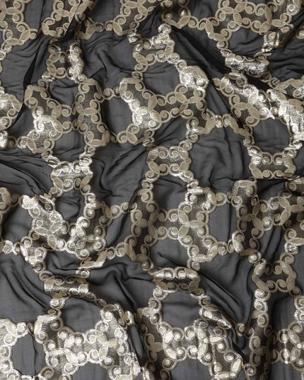 Onyx Black Silk Chiffon Fabric 110cm | Regal Fabrics