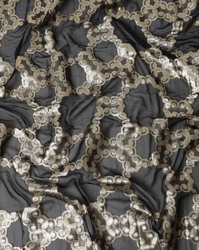 Onyx Black Silk Chiffon Fabric 110cm | Regal Fabrics