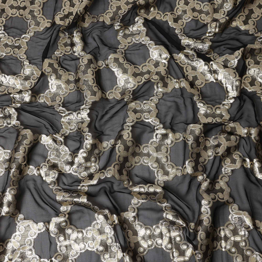 Onyx Black Silk Chiffon Fabric 110cm | Regal Fabrics