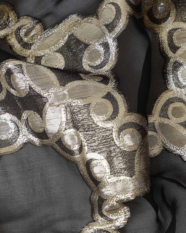Onyx Black Silk Chiffon Fabric 110cm | Regal Fabrics