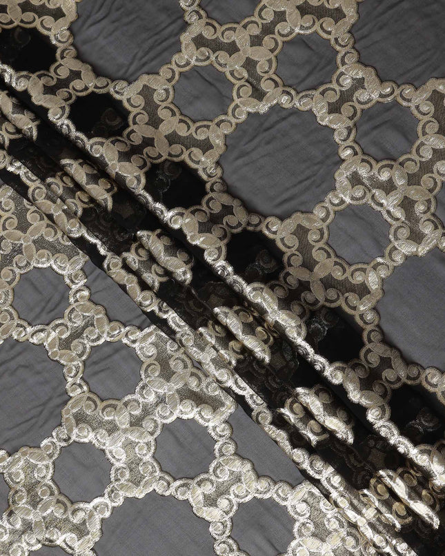 Onyx Black Silk Chiffon Fabric 110cm | Regal Fabrics