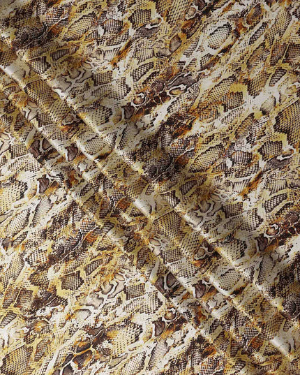 Sage Taupe Animal Print Silk Satin Fabric 140cm
