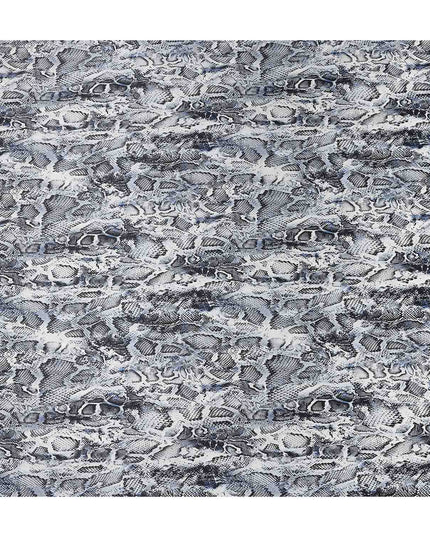 Silver Grey Animal Print Silk Satin Fabric 140cm