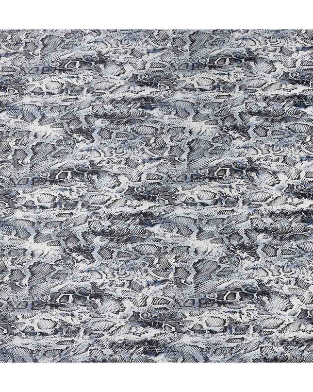 Silver Grey Animal Print Silk Satin Fabric 140cm