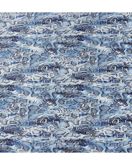 Cobalt Blue Animal Print Silk Satin Fabric 140cm