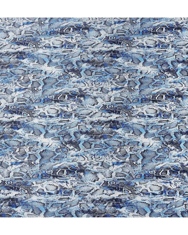 Cobalt Blue Animal Print Silk Satin Fabric 140cm