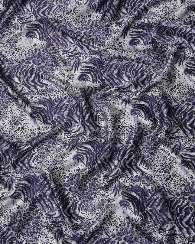 Lavender Periwinkle Animal Print Silk Satin Fabric 140cm