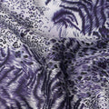 Lavender Periwinkle Animal Print Silk Satin Fabric 140cm