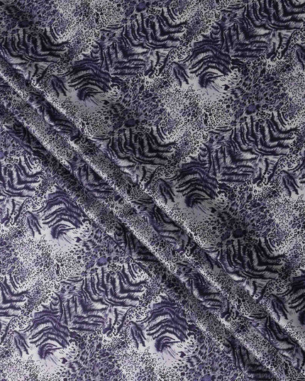 Lavender Periwinkle Animal Print Silk Satin Fabric 140cm