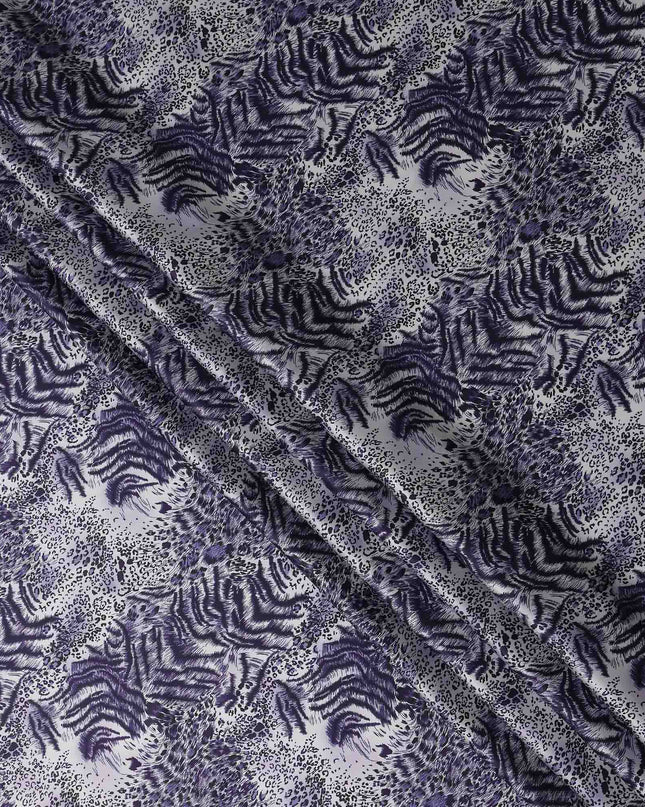 Lavender Periwinkle Animal Print Silk Satin Fabric 140cm