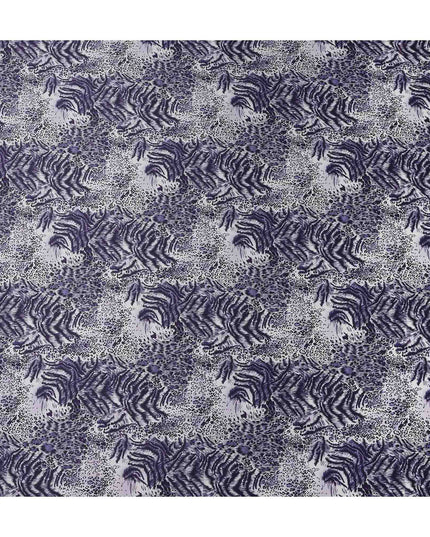 Lavender Periwinkle Animal Print Silk Satin Fabric 140cm