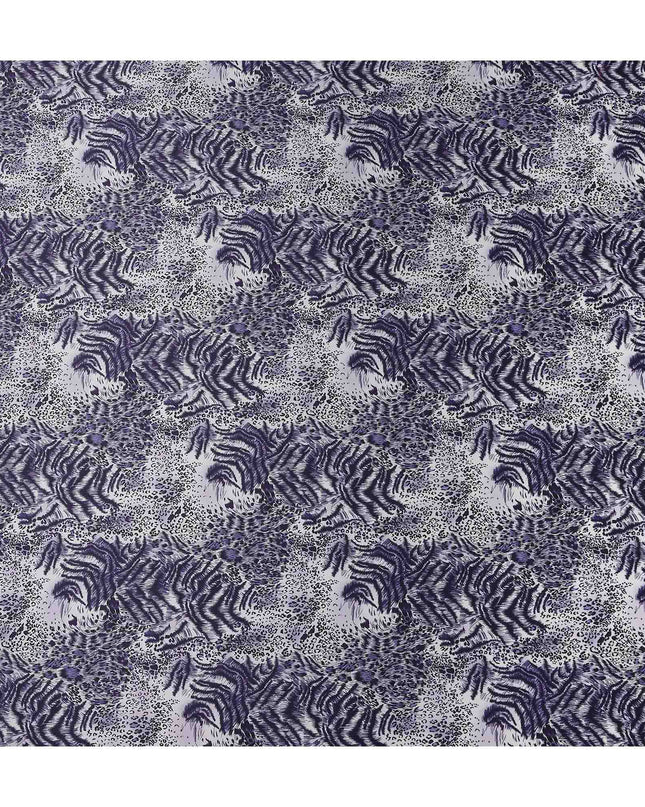 Lavender Periwinkle Animal Print Silk Satin Fabric 140cm