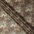 Sage Green Animal Print Silk Satin Fabric 140cm