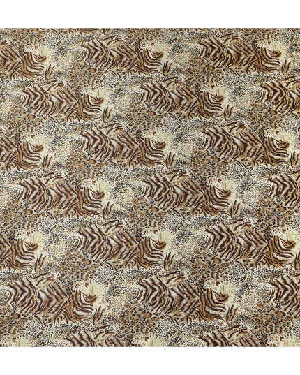 Sage Green Animal Print Silk Satin Fabric 140cm