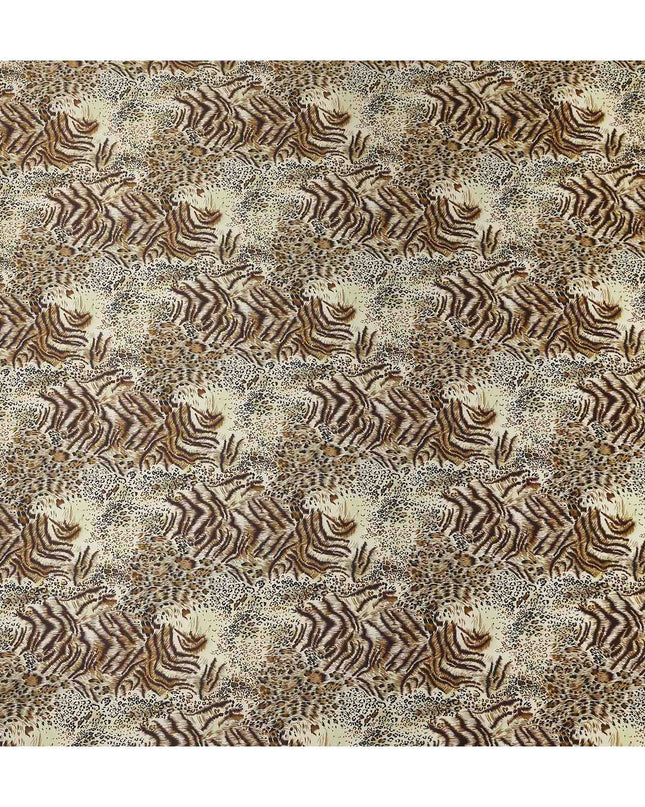 Sage Green Animal Print Silk Satin Fabric 140cm