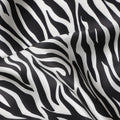 Monochrome Black Animal Print Silk Satin Fabric 140cm