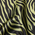 Olive Chartreuse Animal Print Silk Satin Fabric 140cm