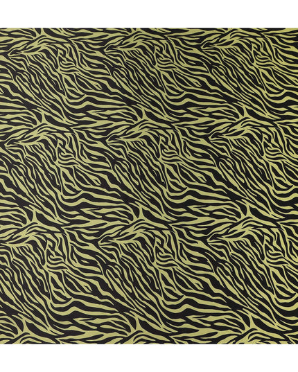 Olive Chartreuse Animal Print Silk Satin Fabric 140cm
