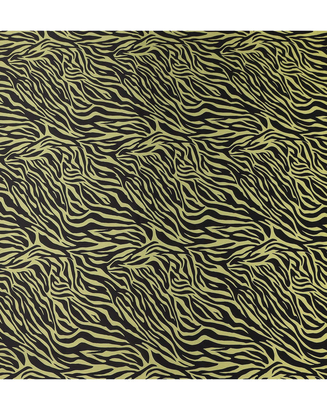 Olive Chartreuse Animal Print Silk Satin Fabric 140cm