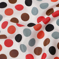 Ivory Multicolor Polka Dot Silk Crepe Fabric 140cm