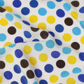 Cobalt Blue Polka Dot Silk Crepe Fabric 140cm