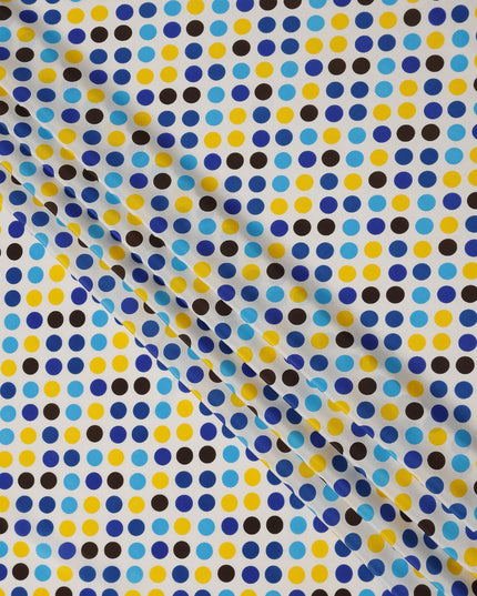 Cobalt Blue Polka Dot Silk Crepe Fabric 140cm