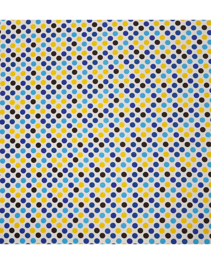 Cobalt Blue Polka Dot Silk Crepe Fabric 140cm