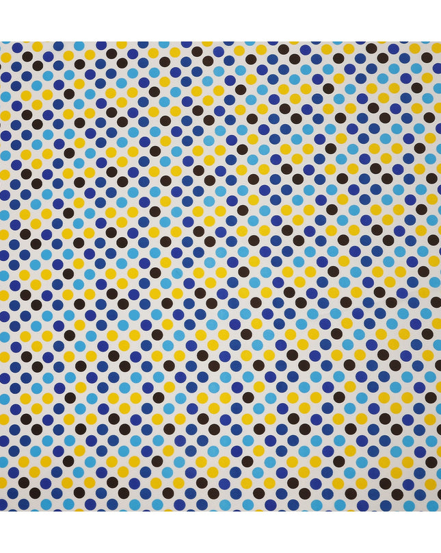 Cobalt Blue Polka Dot Silk Crepe Fabric 140cm