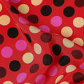 Ruby Red Polka Dot Silk Crepe Fabric 140cm