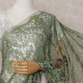 Sage Olive Green Chantilly Lace Saree - D31644