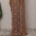 Copper Bronze Chantilly Lace Saree - D31643