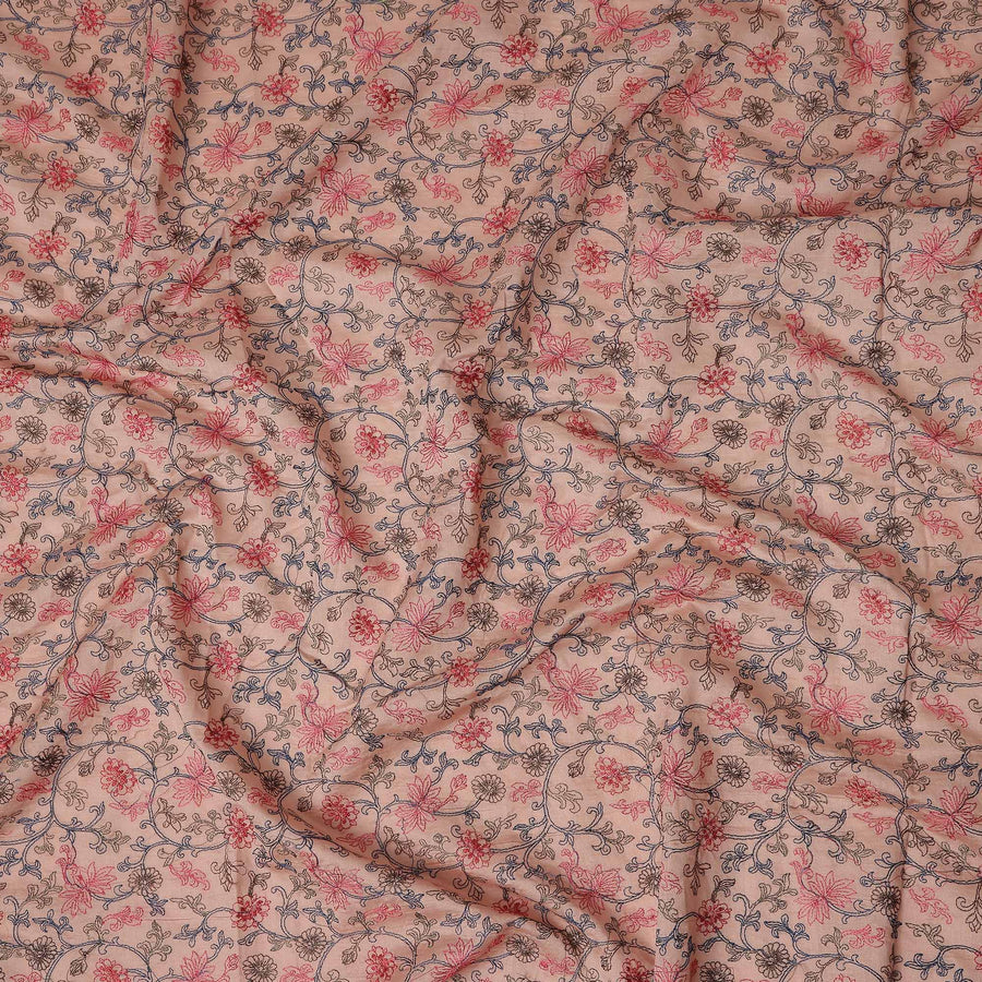 Peach Blush Floral Satin Fabric | Regal Fabrics