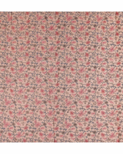 Peach Blush Floral Satin Fabric | Regal Fabrics